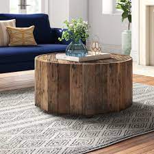 Shellman Drum Coffee Table Reviews Joss Main Drum Coffee Table Coffee Table Wood Coffee Table Farmhouse