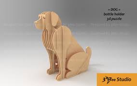 Building 3d puzzles, like reading books, takes your mind new places from the comforts of home. Dog Bottle Holder 3d Puzzle Plan Vector File For Laser And Cnc 3bee Studio