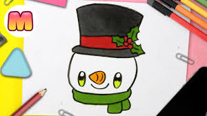 Muñeco De Nieve Para Colorear Kawaii