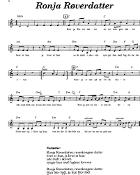 Vi får oppleve naturen på . Sange Fra Ronja Roverdatter Chord Songbook Sheet Music By Sebastian Nkoda