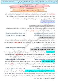 ف ك ر المواضيع الأدبي ة لكل وحدات الكتاب مع الشواهد المناسبة لها وشرحها في اللغة العربية للصف الثالث الثانوي