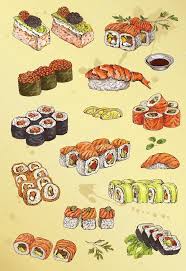 Download Hand Drawing Sushi Stock Illustration Sushi Drawing Food Drawing Sushi Art