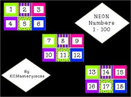 Neon Calendar Numbers 1 100 Calendar Numbers Numbers 1 100 Calendar