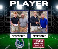 🔹Farm Bureau's Player of the Week:🔹 Offensive: William Jeffreys 🏈  Defensive: Ridge Richard 🏈 Congratulations, Colts!👏🏼 🎉💙