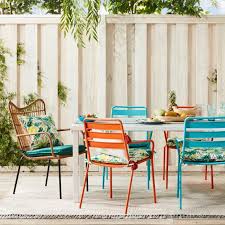 Metal Slat Patio Stacking Chair Orange Room Essentials Modern Outdoor Patio Metal Outdoor Chairs Outdoor Rugs Patio