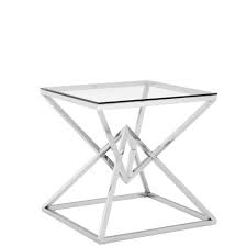 Nachttisch in glas chrom durchmesser. Moderner Beistelltisch Oder Nachttisch Mit Uberkreuzten Chromfussen Silber