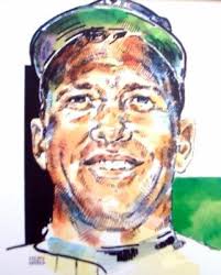 Mickey Mantle New York Yankees 8 X 10 Print by Michael Mellett