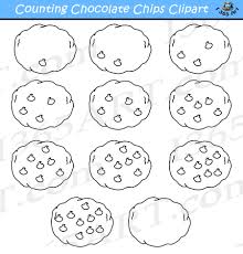 Black and white cartoon chocolate chip cookie stock vector art baked, bizarre, book, clip art, black and white cartoon chocolate chip cookie. Counting Chocolate Chip Cookies Clipart Commercial Use