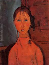 While the role of women in society is the primary focus of this art, jewish women also. Girl With Braids Painting By Amedeo Modigliani Reproduction 1st Art Gallery