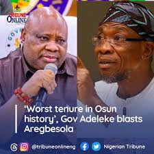 Worst tenure in Osun history', Gov Adeleke blasts Aregbesola He castigated  the former governor as “a man who left a legacy of huge state debt, half  salaries, scam learning tablets (Opon Imo),