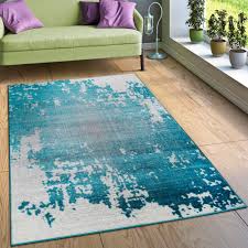 Designer Teppich Wohnzimmer Mit Splash Muster Vintage Optik In Turkis Weiss Grau Wohn Und Schlafbereich Designer Teppich Wohnzimmer Teppich Grau Teppich Design