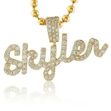 10 karat yellow gold 20 inch manipulated rope chain. 10k Gold Custom Diamond Name Pendant Shyne Jewelers