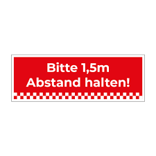 , um den abstand zwischen zwei. Schild Gross 1 5 Meter Abstand Halten Signal Design