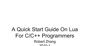 Ascii table contains the decimal/hex/binary representation of each character (letter, number, symbol.) of your keyboard. A Quick Start Guide On Lua For C C Programmers Google Slides