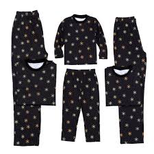 Black And White Christmas Pajamas Christmas Golden Snow Black Comfy Matching Pajamas Patpat Matching Family Outfits Baby Girl And Dad Family Christmas Pajamas