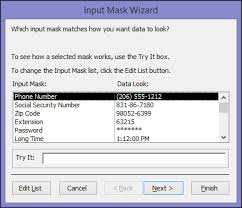 Control Data Entry Formats With Input Masks Access