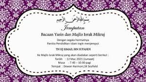 Tarikh 22 mac 2020 iaitu tarikh israk dan mikraj di malaysia telah ditetapkan sebagai hari kelepasan am negeri (cuti umum) bagi negeri kedah darul. Kad Jemputan Bacaan Yasin Dan Majlis Israk Mikraj Syazwaniomar86 Flip Pdf Anyflip