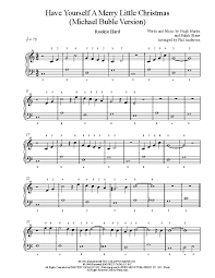 I have scoured the internet for free, easy piano sheet music as well as for the best christmas sheet music books to keep year after year with lots of fun pieces to play (and not so much practice!) and sing a long with. Have Yourself A Merry Little Christmas By Michael Buble Piano Sheet Music Rookie Level