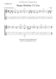 Happy Birthday To You Ukulele Sheet Music Free Printable Ukulele Tabs Ukulele Songs Beginner Ukulele Tabs Songs