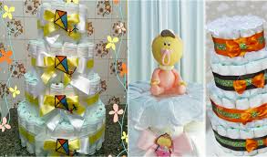 Ideias de bolo de fralda criativos. Bolo De Fraldas Como Fazer Montar Um Bolo Com Fraldas Descartaveis