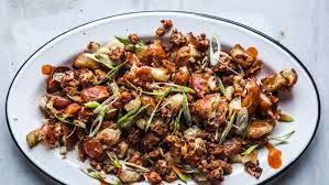 Smashed Potato Salad With Chorizo Aioli And Scallions Recipe Potatoe Salad Recipe Scallions Recipes Recipes