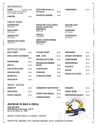 As the name implies it is on a river waterfront. Anchor In Bar Grill Menu In North Fort Myers Florida