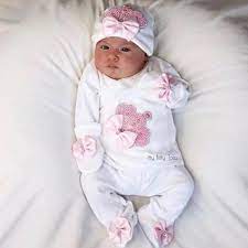 Crown Jewels Set Pearly Pink Baby Sets Designer Baby Clothes Baby Pink Romper