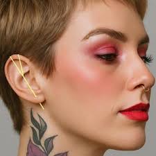 Littionary Solid Gold Ear Climber, Gift for Her, Minimalist Layering  Jewelry