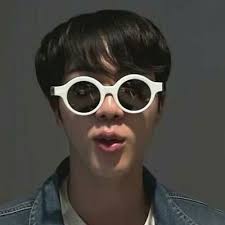 Black And White Glasses Meme Jin Bts Funny White Glasses Manusia Orang Lucu Lucu