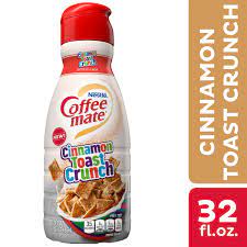 If you must have additional cinnamon toast crunch the brand also comes as coffee creamer, in cereal bar form, and ice cream, and its website also offers recipe ideas (can you say cinnamon toast crunch waffle cone mix) that. Nestle Coffee Mate Cinnamon Toast Crunch Liquid Coffee Creamer 32 Fl Oz Walmart Com Walmart Com