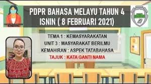 Jenis kata nama yang berfungsi menanyakan hal benda, perkara atau manusia. Pdpr Bm Tahun 4 Buku Teks Kata Ganti Nama Youtube