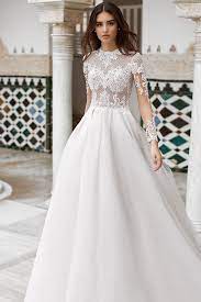 Charming Tulle Grid Lace Illusion High Collar A Line Wedding Dress With Lace Appliques Wedding Dresses Wedding Dresses Lace High Collar Wedding Dress