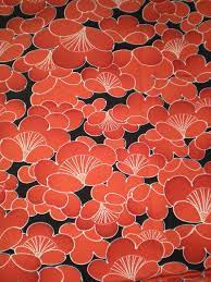 Check spelling or type a new query. Vintage Japanese Silk Kimono Fabric Plum Blossom Burnt Orange On Black Oriental Pattern Japanese Patterns Japanese Art Japanese Fabric
