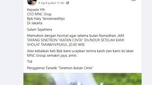 Ikatan cinta berduaan dikamar al jadi serba salah. Viral Fans Ikatan Cinta Tulis Surat Buat Hary Tanoe Minta Undur Jam Tayang