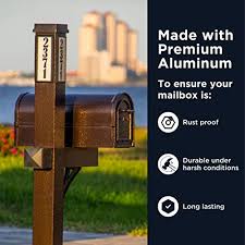 The mailbox door is a bad place. Brightlight Mailbox Premium Aluminum Mailbox And Post With Solar Address Light Illuminated House Numbers For Easy Navigation Decorative Mailbox With Magnetic Door Latch House Number Signs Bronze Pricepulse