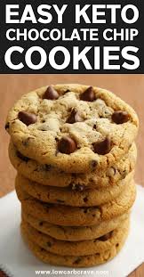 Sugar Free Keto Chocolate Chip Cookies Recipe These Healthy Homemade Low Keto Cookie Recipes Keto Chocolate Chip Cookie Recipe Cookies Recipes Chocolate Chip