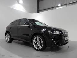 Audi Q3 2 0 Tdi S Line Quattro 140 Finished In Phantom Black Pearl With Black Leather Interior And Matt Brushed Aluminium Trim Http Ww Audi Q3 New Cars Audi