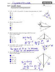 Solve for missing sides and angles in isosceles & equilateral triangles. Chapter 5 Quiz Review 1 Wkst Answer Key Homework Quiz Review 1 5 1 Through 5 4 Answer Key Lesson 5 1 1 Distance 2 D 3 C 5 B 6 Ef 100 7 Gh 10 5 8 Course Hero