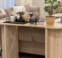 Handmade Travertine Marble Console Table: Modern Minimalist Entryway