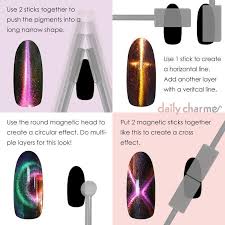 Black And Orange Cat Eye Nails Chameleon Cateye Magnetic Pigments 3 Colors In 2020 Eye Nail Art Cat Eye Gel Cat Eye Nails Polish