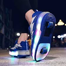Amazon Com Aikuass Roller Shoes Boys Girls Usb Charge Led Light Up Sneaker Kids Wheeled Skate Shoe 13 M Us Little Kid Roller Shoes Sneakers Sneakers Fashion