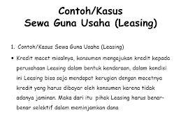 Tiga tahun terakhir, kemendag catat 1.354 kasus leasing. Hukum Lembaga Pembiayaan Ppt Download