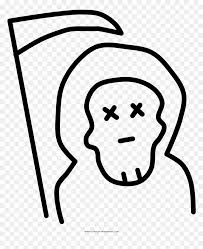Grim reaper's hooded black cloack coloring page. Grim Reaper Coloring Page Coloring Pages Of A Scythe Hd Png Download Vhv