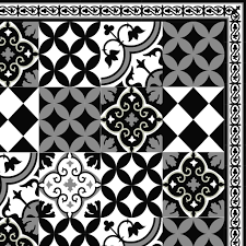 Black And White Kitchen Mat Black White Pvc Vinyl Mat Oriental Maroccan Design Kitchen Etsy Tile Patterns Vinyl Floor Mat Vinyl Flooring
