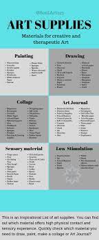 When You Want To Make Creative Or Therapeutic Art At Home You Will Need Various Material To Choose From In Therapeutic Art Art Therapist Creative Arts Therapy