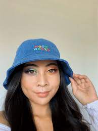 Hope World Vintage Style Denim Bucket Hat Vintage Style Denim Hobi Outfit Inspired Denim Bucket Hat