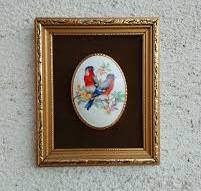 Vintage Staffordshire Fine Bone China vogelschilderij - handgemaakt in  Engeland