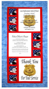 Police Officer Tribute Oath Prayer Thank You Pattern And Panels Quilt Kit Ebay Panel Quilts Quilt Kit Photo Quilts