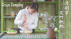 清明一定要吃它 糯到拉丝的 清明粑粑 一口气吃4个都不够 山药村老板娘 youtube dumpling green fruit