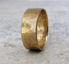 Brass Hammered Ring Distressed Rustic Wide Band Wedding Ring Wedding Band Relic Artifact 45 00 Via Wide Band Wedding Ring Rings For Men Wedding Ring Bands